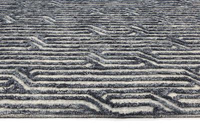 Tran 1 Blue Contemporary Rug