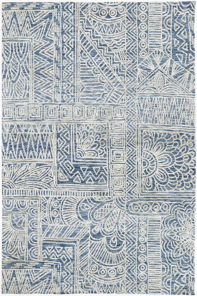 Amber Newburg Navy Tribal Rug