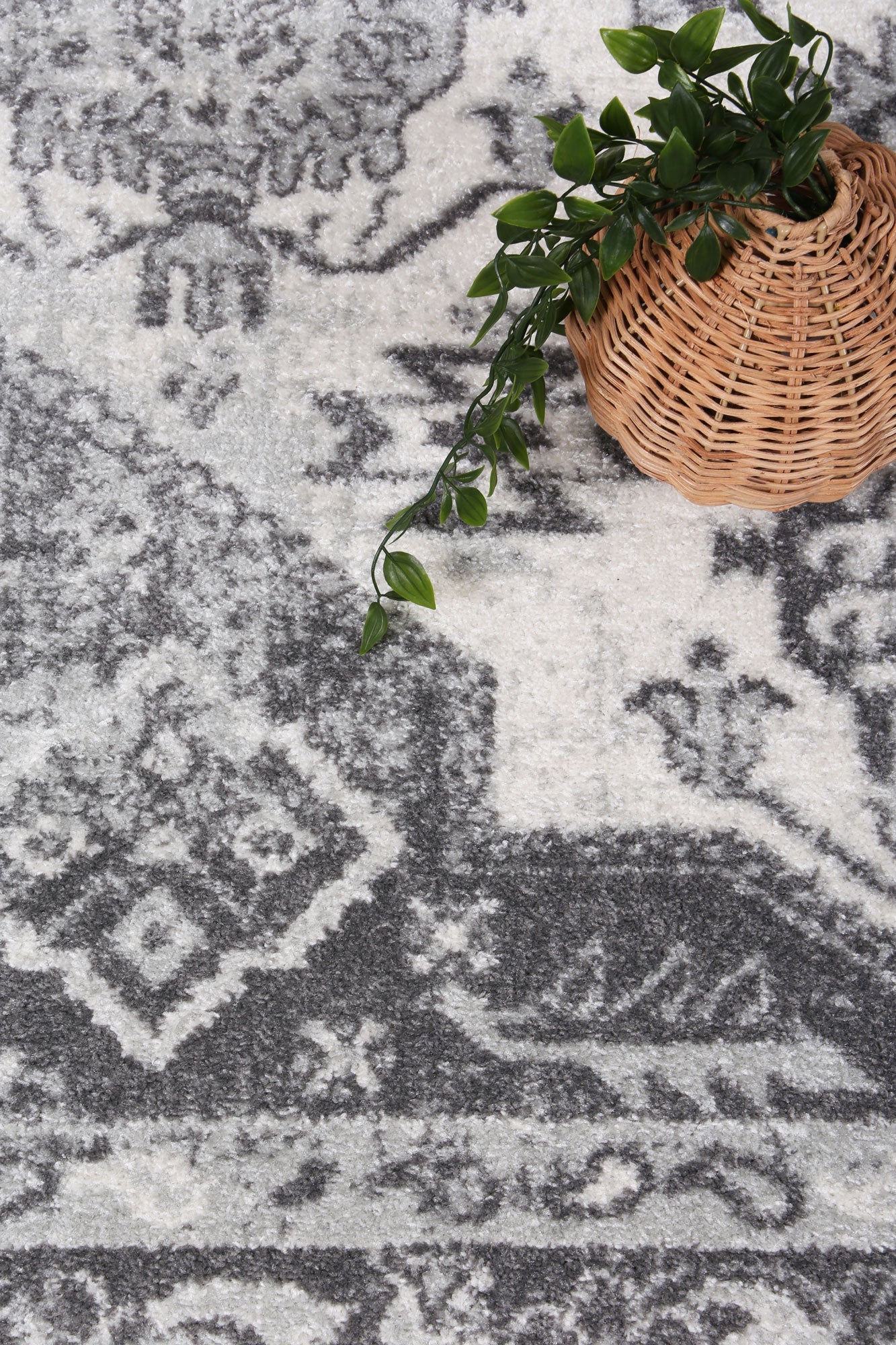 Loft White Grey Traditional Rug