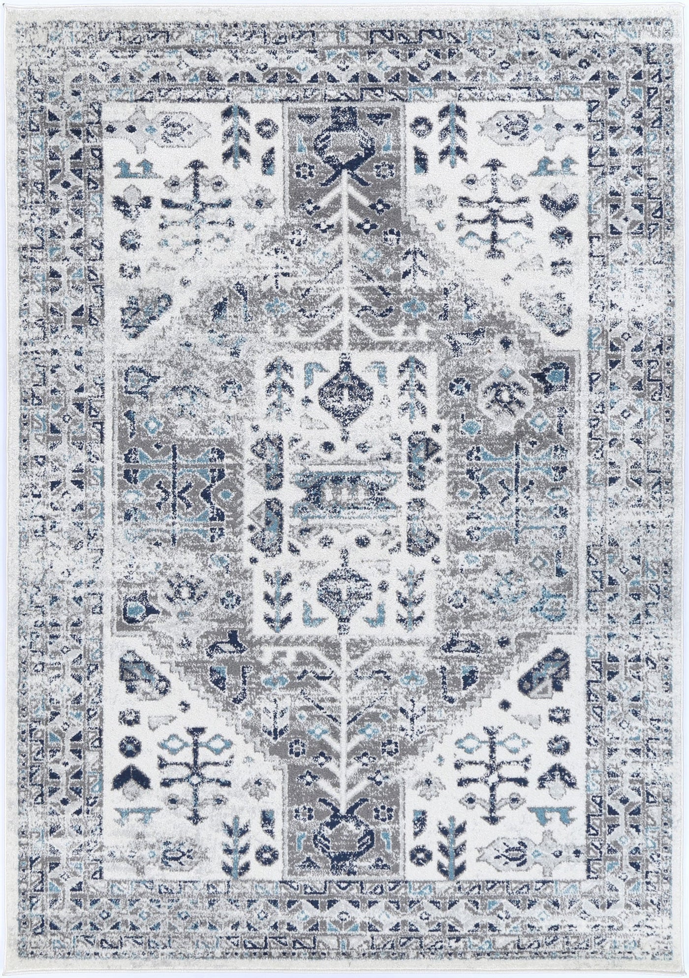 Loft Cream Blue Traditional Rug