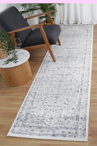 Loft Cream Navy Floral Rug