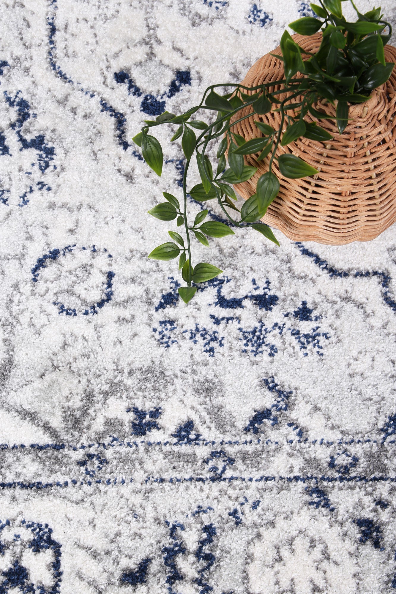 Loft Cream Navy Floral Rug