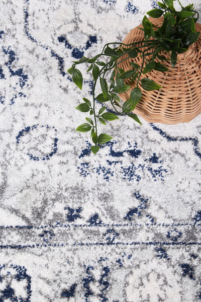 Loft Cream Navy Floral Rug