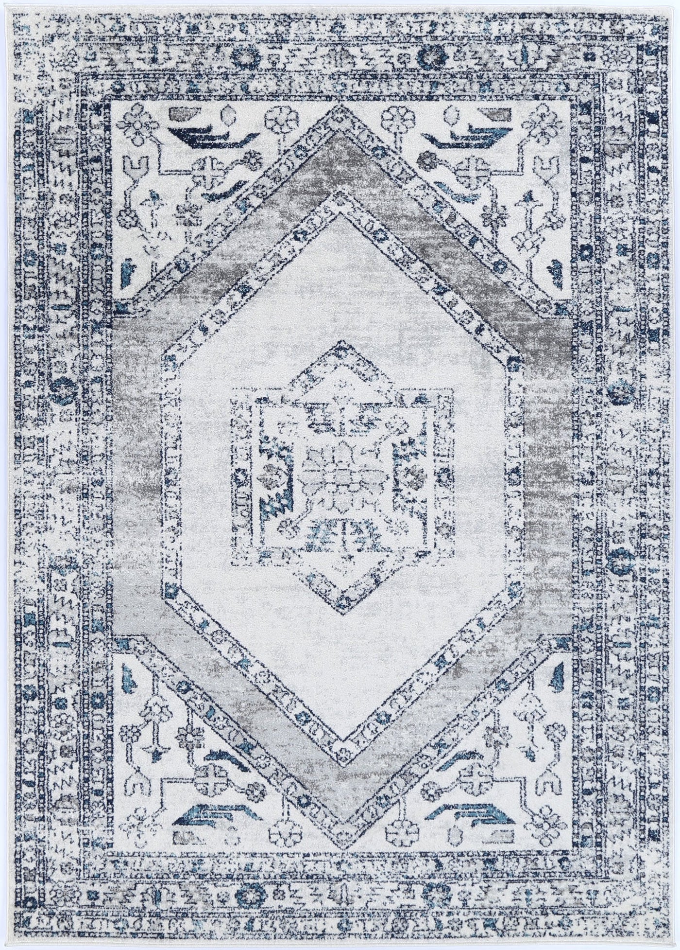 Loft Navy Cream Ancient Rug