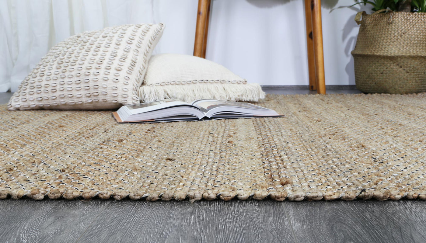 Azer Black Natural Basket Weave Jute Rug