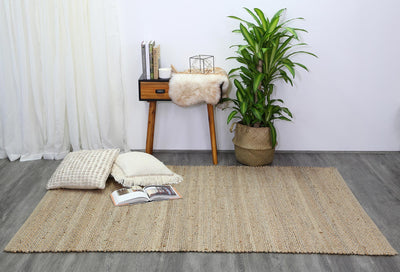 Azer Black Natural Basket Weave Jute Rug