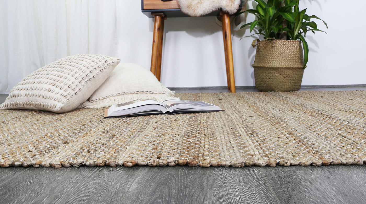 Azer Grey Natural Basket Weave Jute Rug