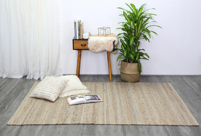 Azer Grey Natural Basket Weave Jute Rug