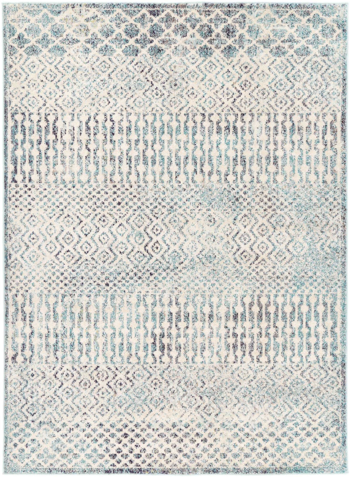 Tomb Multi Blue Geometric Rug