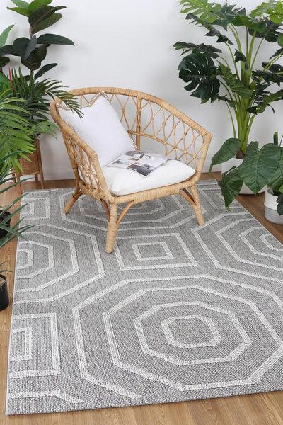 Victoria 3 Grey Flatweave Rug