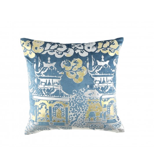 Chinoise Pergoda Blue Cushion 50 x 50cm